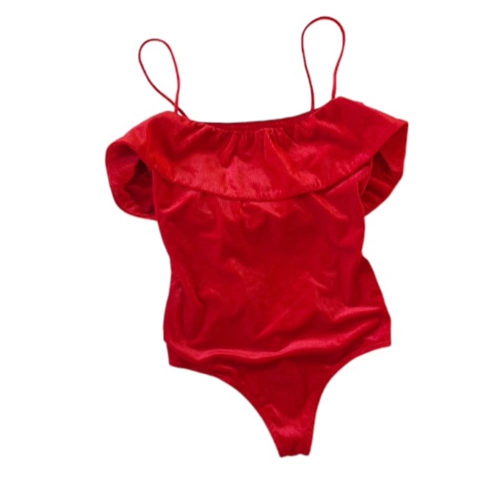NBD Scarlet Red Velvet Bodysuit